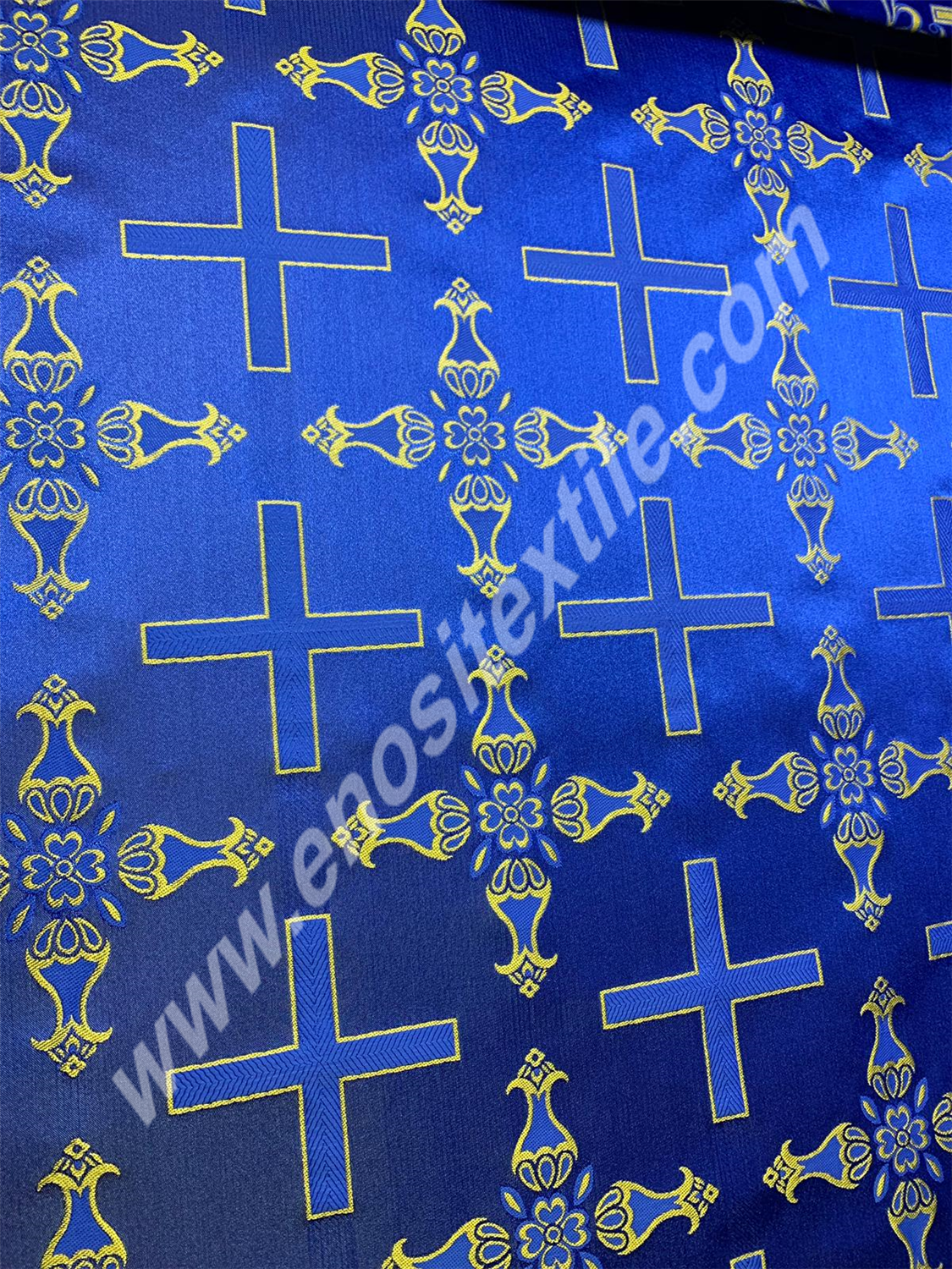 KL-067 Dark Blue-Gold Brocade Fabrics